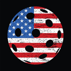 USA Flag Pickleball Patriotic Design