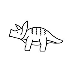 triceratops dinosaur animal line icon vector. triceratops dinosaur animal sign. isolated contour symbol black illustration