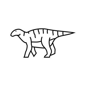 recommend clip art: iguanodon dinosaur animal line icon vector. iguanodon dinosaur animal sign. isolated contour symbol black illustration