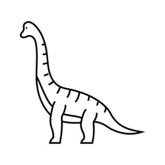 brachiosaurus dinosaur animal line icon vector. brachiosaurus dinosaur animal sign. isolated contour symbol black illustration