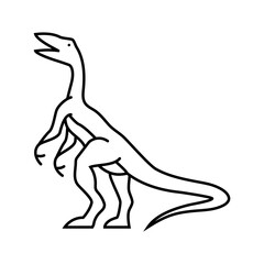 compsognathus dinosaur animal line icon vector. compsognathus dinosaur animal sign. isolated contour symbol black illustration
