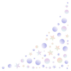 Stars and circles corner particles. Vector illustration.