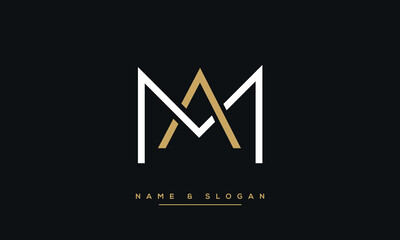 MA or AM Alphabet letters logo monogram