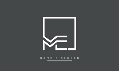 Alphabet letters ME or EM logo monogram