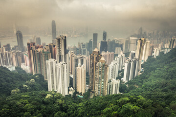 Naklejka premium Hong Kong Skyline