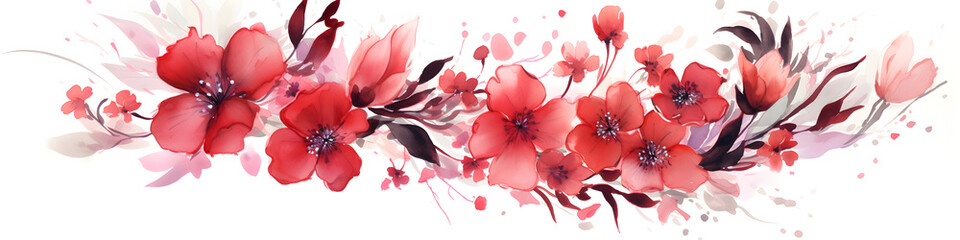 Fototapeta na wymiar Aquarell Blumen, Rot