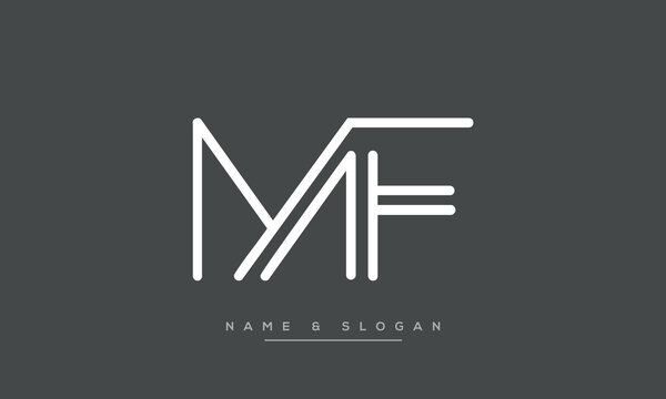 MF or FM Alphabet letters logo monogram