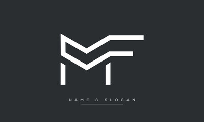 MF or FM Alphabet letters logo monogram