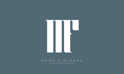 MF or FM Alphabet letters logo monogram