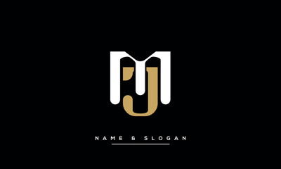 Alphabet letters MJ or JM logo monogram