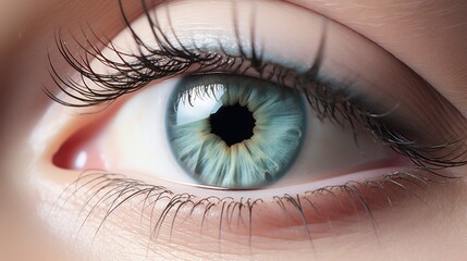 Fototapeta premium a close up of a person's eye with a blue eyeball in the center of the iris of the eye and a black circle in the center of the iris of the iris of the eye.
