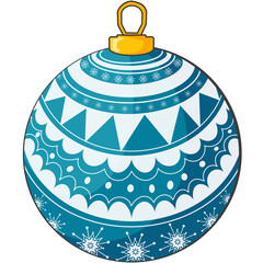 Design and draw a ball in the Christmas Season there using white color lines in the design.