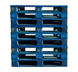 Sturdy wooden pine blue pallet used in transportation and storage, euro pallet, epal pallet © serdarerenlere