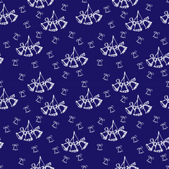 Jingle bells Christmas seamless pattern. Hand drawn illustration 