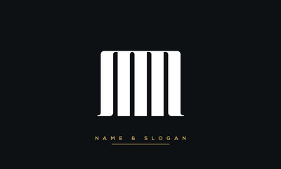 MM or M Alphabet letters logo monogram