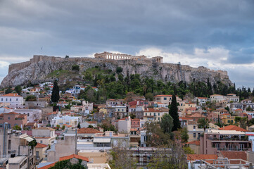 view of the city with Parthenon