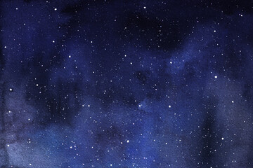 Cosmic illustration. Beautiful colorful space background. Watercolor Cosmos © WhataWin
