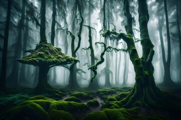 forest in the dark