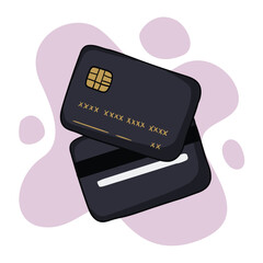 Vector illustration of electronic payments using terminal, smartphone, mobile applications and bank cards