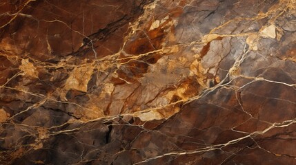 Brown marble texture with gold veins