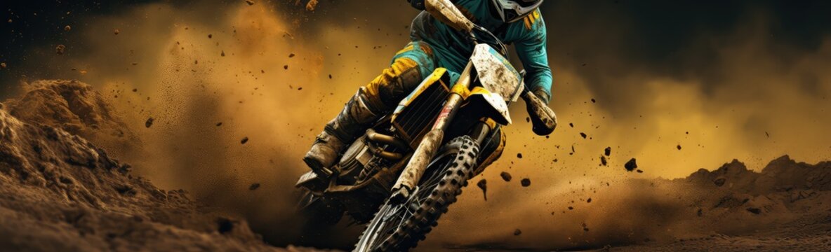 jadący motocros cros enduro motocykl, wyścigi 