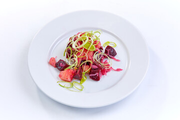 beetroot salad on the white