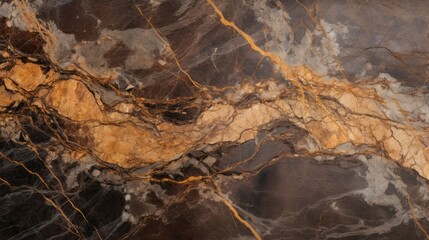 Brown marble texture with gold veins
