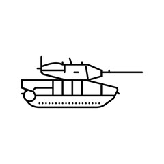 tank weapon war line icon vector. tank weapon war sign. isolated contour symbol black illustration