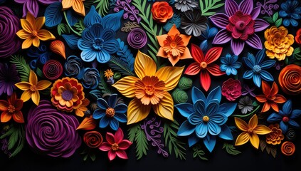 tło tapeta w kolorowe kwiatki