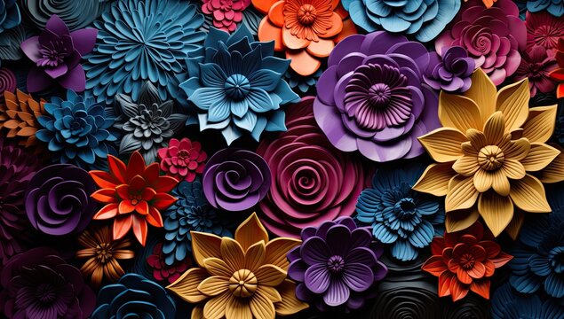 Fototapeta tło tapeta w kolorowe kwiatki