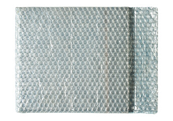 Padded envelopes with plastic air bubble wrap on white background, air bubble packing envelope