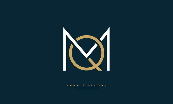 MQ or QM Alphabet letters abstract logo