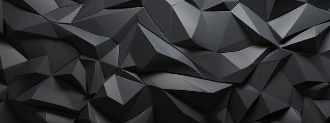 Obraz premium A black and grey polygonal surface texture