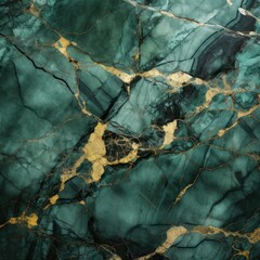 Green marble texture with gold veins