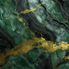 Green marble texture with gold veins