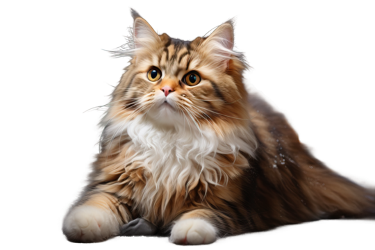 santa funny felino fur beautiful looking pet domestic red isolated white animal cute british portrait background studio kitten Tabby happy cat Christmas season 2017 new year holidays celebration - Powered by Adobe