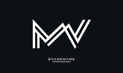 Alphabet letters MV or VM abstract logo