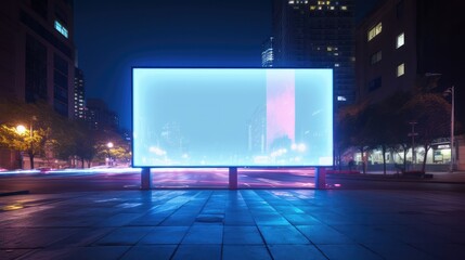 Billboard on the street at night