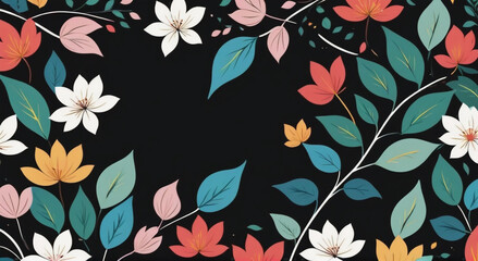 seamless pattern with flowers Ai generated