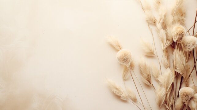  a close up of a bunch of dry grass on a white background with a place for a text or an image to put on the back of a card or postcard.