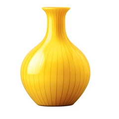Yellow vase isolated on transparent background