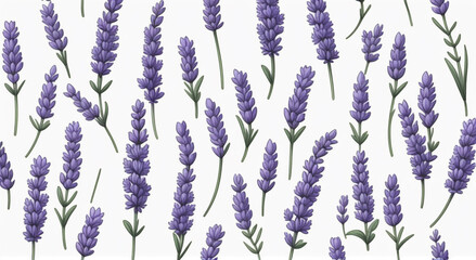 lavender flowers on white
