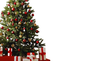 Beautiful Christmas tree for new year isolated on a white background