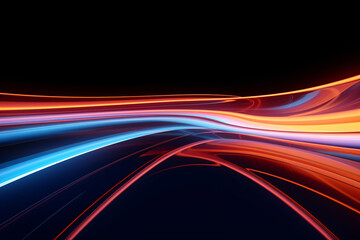 Neon waves 3D rendering, wallpaper background