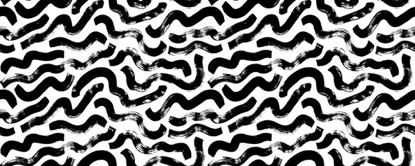 Seamless banner design with curved and wavy bold grunge lines. Background for children.