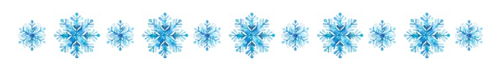 Linia dekoracyjna płatki śniegu - obrazy, fototapety, plakaty