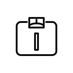 Scales icon. foot weight measuring tool equipment logo mark. kg or kilogram body mass overweight or weight loss scale vector symbol. household scale with display bar sign