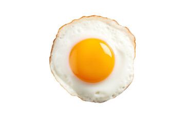 Fried egg on transparent background, top view