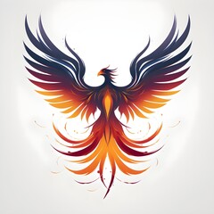 Phoenix Eternity A Minimalistic Emblem of Endless Renewal