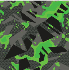 Seamless geometric camouflage pattern. Urban sports camo. Print on fabric and paper. Vector illustration